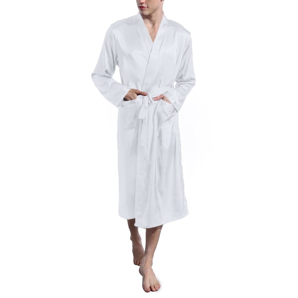 Ketyyh-chn99 Cotton Bath Robe for Men & Women Men Kimono Soft Robe Nightgown Long Sleeve Pajamas Bathrobes Sleepwear Nightwear Size for M,Green