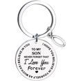 thumbnail image 1 of Heliisoer To My Son Message Keychain Stainless Steel Initial Last Name 26 Letter Family Inspirational Keychain Gift, 1 of 1