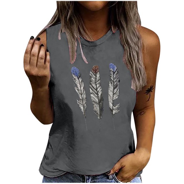 Birdeem Mode Femmes Décontracté Sans Manches Imprimé Chandails en Molleton Hauts Chemise Gilet Fin