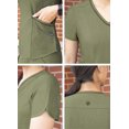 thumbnail image 4 of Adar Pro Heather Sarraus pour Femmes - Haut de Sarrau Moderne à Col en V - P7002H - Heather Olive - TTP, 4 of 7