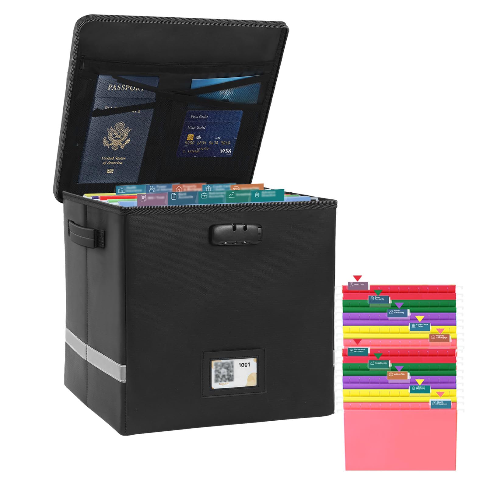 REAK様　windy and rainy Folding wire T-box tidytech Medium Next of Kin Box Organizer with Smart Labels