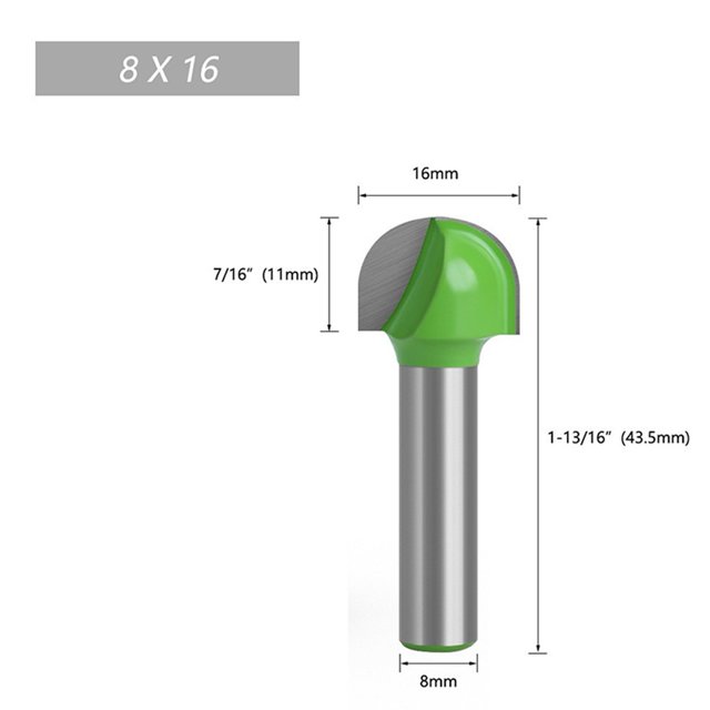 Lefu 1pc 8mm Shank Ball Nose End Mill Round Nose Cove CNC Milling Bit Radius Core