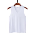 thumbnail image 5 of LOVZFMLL Camisoles pour Hommes Chandail à Enfiler T-shirt Uni Extérieur Élastique Ajusté Sans Marquesr Débardeur Uni à Col en V, 5 of 5