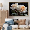 thumbnail image 1 of Designart White Modern black framed wall art, Roses framed wall Art, White Roses love expression I , Roses framed wall art decor, 32x24 inches black frame, 1 of 5
