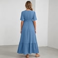 thumbnail image 3 of XiYing Robes pour Femmes Grande Taille, Robe de Maternité Unie à Manches Courtes à Volants pour Photographie de Soirée, Style Moulant à Col en V (P-2TG),, 3 of 7