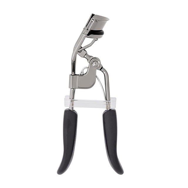 e.l.f. cosmetics Pro Boucleur de Cils avec Cadre en Métal Argenté Poli et Poignées Ergonomiques Noires, Doté d'Un Coussinet de Bouclage et d'Un Protège-Plastique Transparent, Conçu pour Rehausser et Courber les Cils pour un Style Plus Long et Volumineux avant l'Application du mascara.