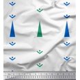 thumbnail image 1 of Soimoi Blue Rayon Fabric Butidar Jamdani Printed Fabric 1 Yard 56 Inch Wide, 1 of 2