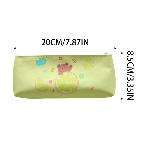 Agiferg Trousse à Crayons Multifonctionnelle à Fermeture Éclair Portable en Toile Grande Capacité Ours Lapin Dessin Animé Trousse à Crayons