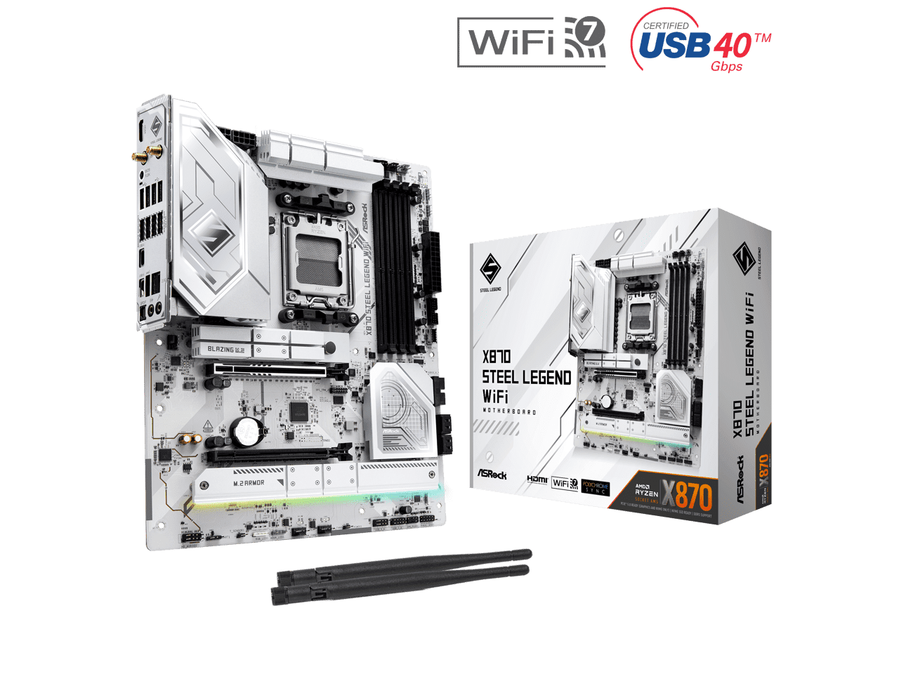 ASRock X870 STEEL LEGEND WIFI AM5 AMD X870 ATX Motherboard