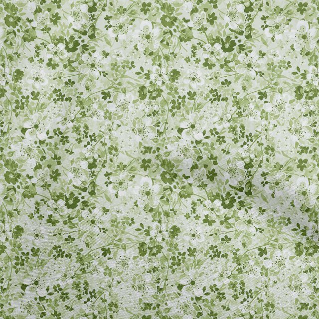 oneOone Cotton Flex Forest Green Fabric Floral Craft Projects Decor Fabric Printed By The Yard 40 Inch Wide