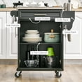 thumbnail image 4 of HOMCOM Kitchen Island, Rolling Kitchen Cart with Stainless Steel Top, Black, 4 of 10