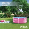 thumbnail image 3 of Intex 28290EH 8ft x 30in Round Metal Frame Above Ground Swimming Pool, Pink, 3 of 9