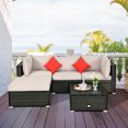 thumbnail image 3 of Gymax 5PCS Rattan Sectional Sofa Set Patio Furniture Set w/ Beige Cushion Pillow, 3 of 10