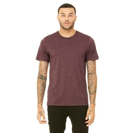 BELLA+CANVAS T-Shirt Jersey CVC pour Homme, G, Marron Chiné