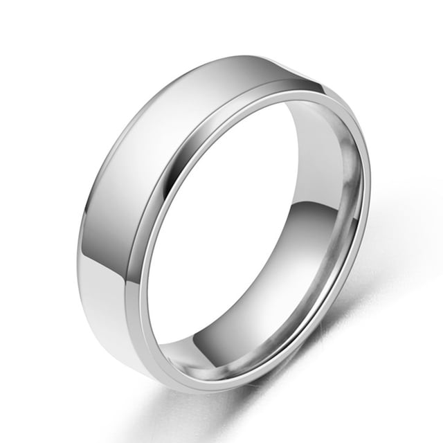 Bague Large Anti-Rouille pour Hommes en Acier Inoxydable Bague de Fiançailles Simple et Exquise Bijoux de Mode
