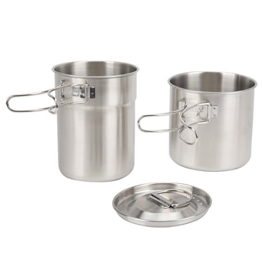 Ensemble de Cuisson de Camp, Casserole de Cuisson de Camp 2 Pcs Batterie de Cuisine de Camping Pliable pour la Randonnée Sac au Dos pour la Randonnée pour le Pique-Nique pour le Camping
