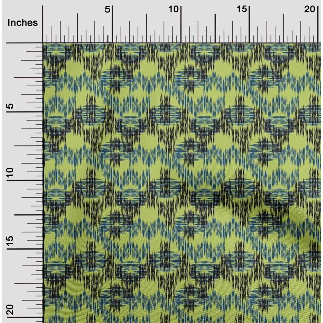 oneOone Cotton Poplin Fabric Chevron Ikat Print Sewing Fabric BTY 56 Inch Wide