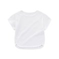 thumbnail image 1 of Cethrio Hauts à Manches Courtes pour Filles, T-Shirts d'Été en Coton Col Rond Blanc Taille 6-7 T, 1 of 7