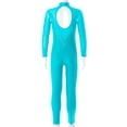 thumbnail image 4 of Choomomo Combinaison de Danse Ballet à Manches Longues avec Strass pour Filles, Bleu Lac 8, 4 of 7