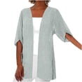 thumbnail image 2 of CFLVAEK Plus Size Women Fall Cardigan Casual Short Sleeve Duster Cardigans Breathable Solid Cotton Cover Ups Draped Open Front Beach Jackets, 2 of 6