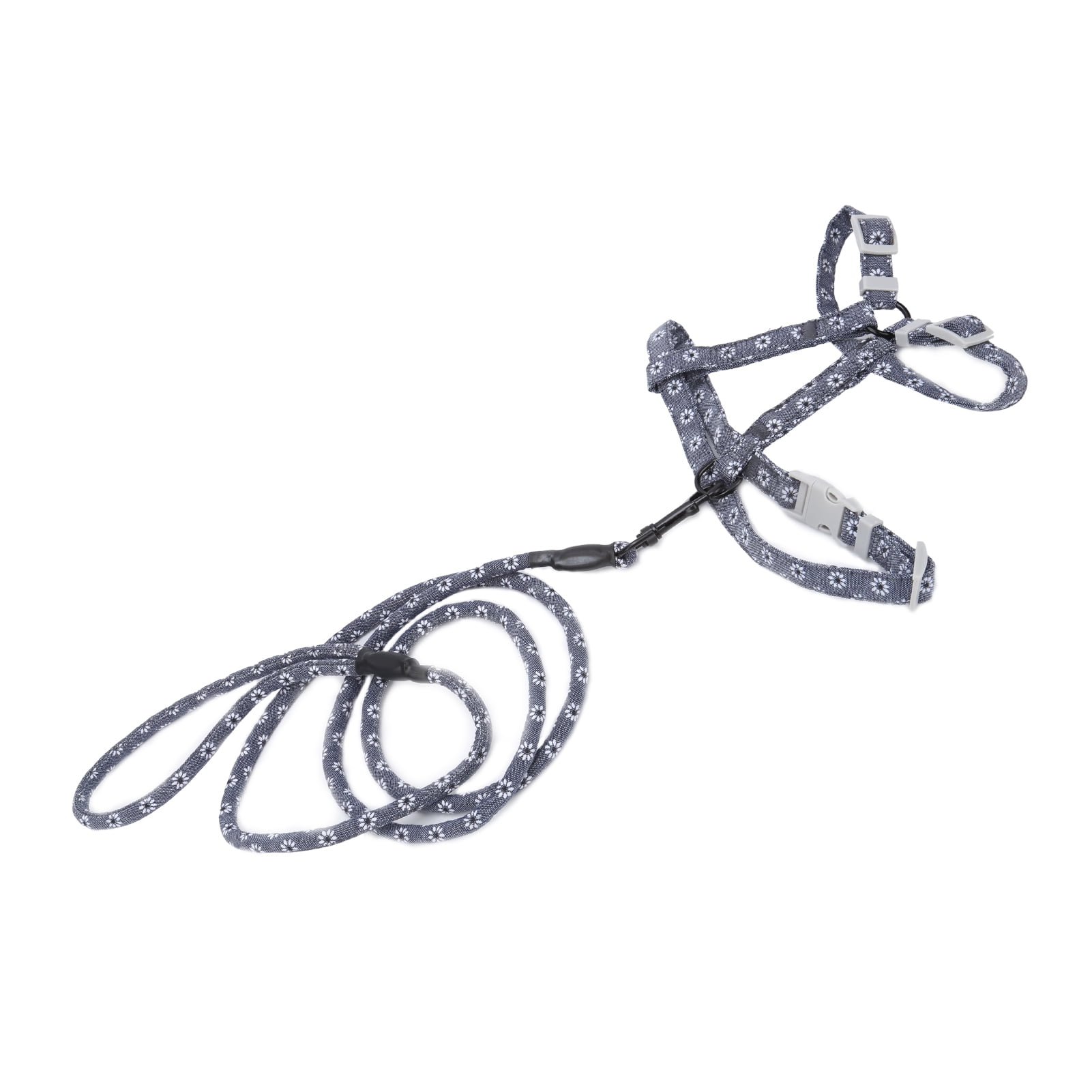 Cat Harness And Leash Set, Harness Leash Set Harness And Leash Set For Pet Cat Walking Rope For Cats For Cats Weighing 2.5-10kg / 88.2-352.7oz Dark Gray Florets M