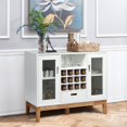 thumbnail image 2 of Giantex  White Sideboard Buffet Storage Cabinet, Wood Accent Console Table w/Removable Wine Rack, Glass Doors, 2 of 6