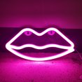 thumbnail image 2 of Jinsinto Lip Shaped Neon Sign Always On Usb/Battery Powered Acrylic Wall Decor Hanging Home Decorative, 2 of 5