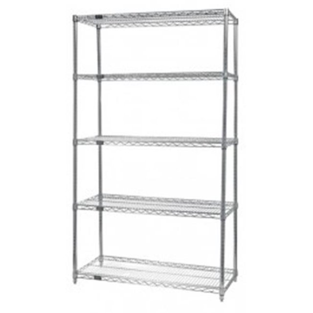 Unité de Rayonnage en Fil d'Acier Inoxydable à 5 Étagères - 18 x 60 x 54 Po.