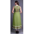 thumbnail image 4 of Bimba Robe Anarkali à Rayures Vert Pâle2 Col Mandarin Sans Manches Kurtis pour Femmes Robe Maxi à Imprimé Grande, 4 of 6