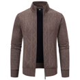 thumbnail image 1 of KIHOUT Winter Warm Coats Gentleman Long Sleeve Capless Solid Color Zipper Fashion Fallow Commuting Coat,Size L-3XL, 1 of 4