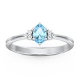 thumbnail image 2 of Birthstone Oval Ring with Shoulder Accents - Blue Topaz (December), 2 of 5