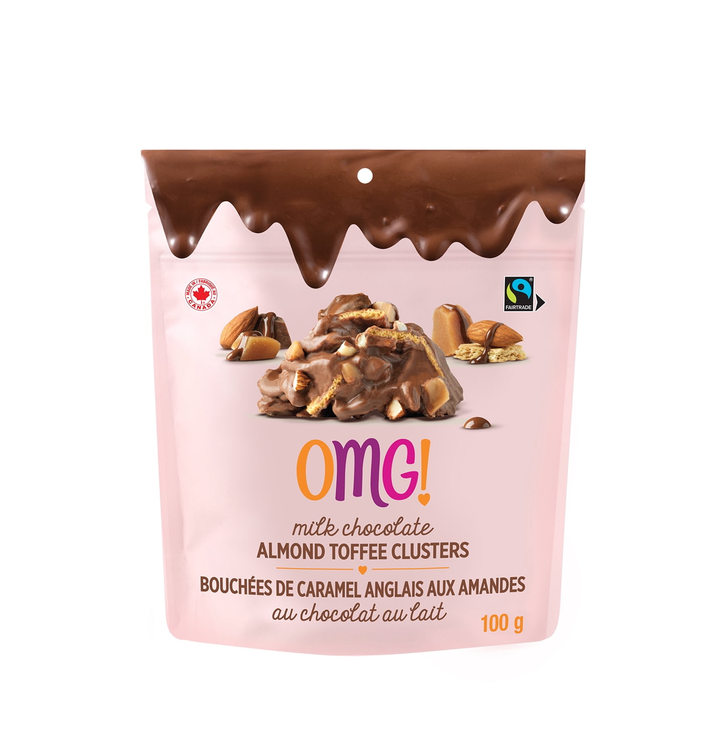 OMG! Milk Chocolate Almond Toffee Clusters, 100 g