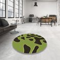 thumbnail image 4 of Ahgly Tapis d'Intérieur Lavable en Machine Carré Vert Pistache Transitionnel, 5 Pieds Carré, 4 of 7