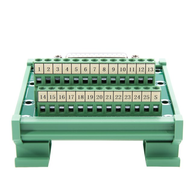 AMONIDA Bornier DB25-M6 Double Tête Femelle DIN Rail Mount Interface Module Bornier Connecteur Carte Ensemble de Composants Électroniques Kit Bornier Connecteur Carte