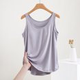 thumbnail image 2 of Yuyuzo Débardeurs de Pyjama pour Femmes Été Sans Manches Col Rond T-Shirts Basiques Amples Confortables, 2 of 7