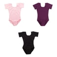 thumbnail image 4 of transemion Ensemble de Danse Extensible pour Enfants, Doux pour la Peau, Classique, Col Rond, Justaucorps Combinaison, Tenue de Danse Douce, Costume, Léotard, Violet 2TG, 4 of 9