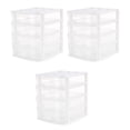 thumbnail image 1 of Gracious Living 4 Drawer Desktop Storage w/ Organizer Lid, White (3 Pack), 1 of 11