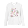 thumbnail image 4 of Pisexur Hauts d'Automne pour Femmes Mode Mignon T-Shirt Imprimé Graphique Hauts Col Rond Manches Longues Chemises pour Femmes Habillées Décontractées Sorties Hauts Confort Polyvalents Légers T-Shirts, 4 of 5