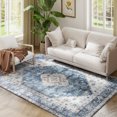thumbnail image 1 of HOMCOM 5x7 Area Rug, Vintage Machine Washable Rug for Living Room, Blue, 1 of 10