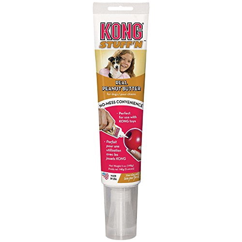 KONG - Stuffn Paste - Dog Treat with Real Ingredients, Great for Stuffing KONG Rubber Toys - 5 Ounce - Peanut Butter