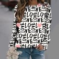 thumbnail image 1 of Qertyioot Chandail de la Saint-Valentin pour Femmes, Blouse à Manches Longues Imprimée Col Rond Tunique Décontractée, 1 of 5