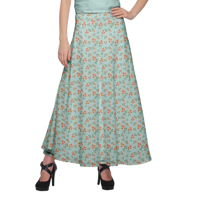 Moomaya Jupes pour Femmes Longues en Rayonne Imprimée Vêtements d'Été Décontractés