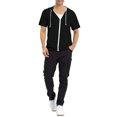 thumbnail image 2 of INSPIRE CHIC Men's Short Sleeve Hoodies Solid Color Zip Up Jackets with Hood M Black, 2 of 7