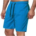 thumbnail image 2 of Penkiiy Men's Swim Shorts Summer Beach Soft Relaxed Fit Trunks Mens Elastic Waist Drawstring Shorts Solid Color Short L Sky Blue, 2 of 4