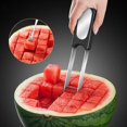 thumbnail image 1 of Oleegame 1PC Tomato Slicer And Lemon Slicer Kitchen Watermelon Cutter Slicer Stainless Cube Quickly Fun Fruit Melon For Gadget Black, 1 of 8
