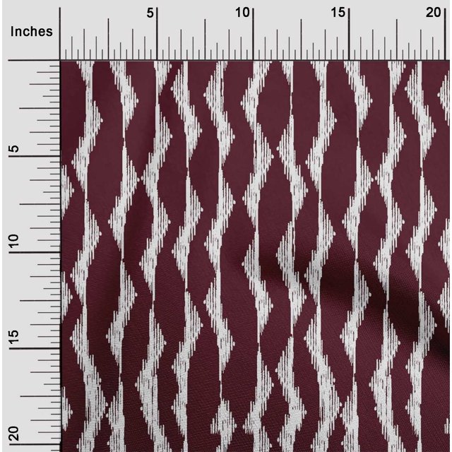 oneOone Georgette Viscose Fabric Abstract Stripe Ikat Printed Craft Fabric BTY 42 Inch Wide