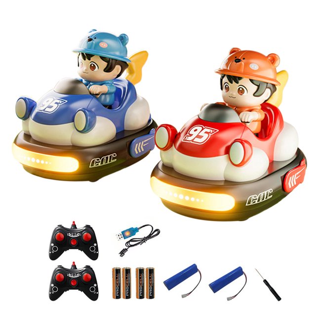 Esquirla 2 Pieces RC Speed Bumper Cars Kids RC Cartoon Car for Ages 6 and up Festivals