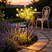 EGNMCR Solar Lights Outdoor Solar-Powered Hydrangea Ground Stake Lights Outdoor Landscapes Courtyard And Garden Lighting Plastics Solar Light