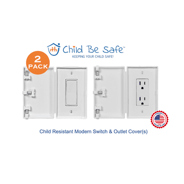 Child Be Safe (2-Pack) Child and Pet Proof Rocker Switch & Outlet Covers, White