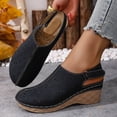 thumbnail image 5 of WLOELOEW Black Platform Sandals For Women Hollow Out Design Adjustable Strap Pu Material Foot Length 9.06 Inches Us Size 5.5, 5 of 5